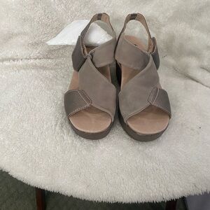 Earth Kahaya Kendi Women's Suede-like & Leather Faux Wedge Sandals